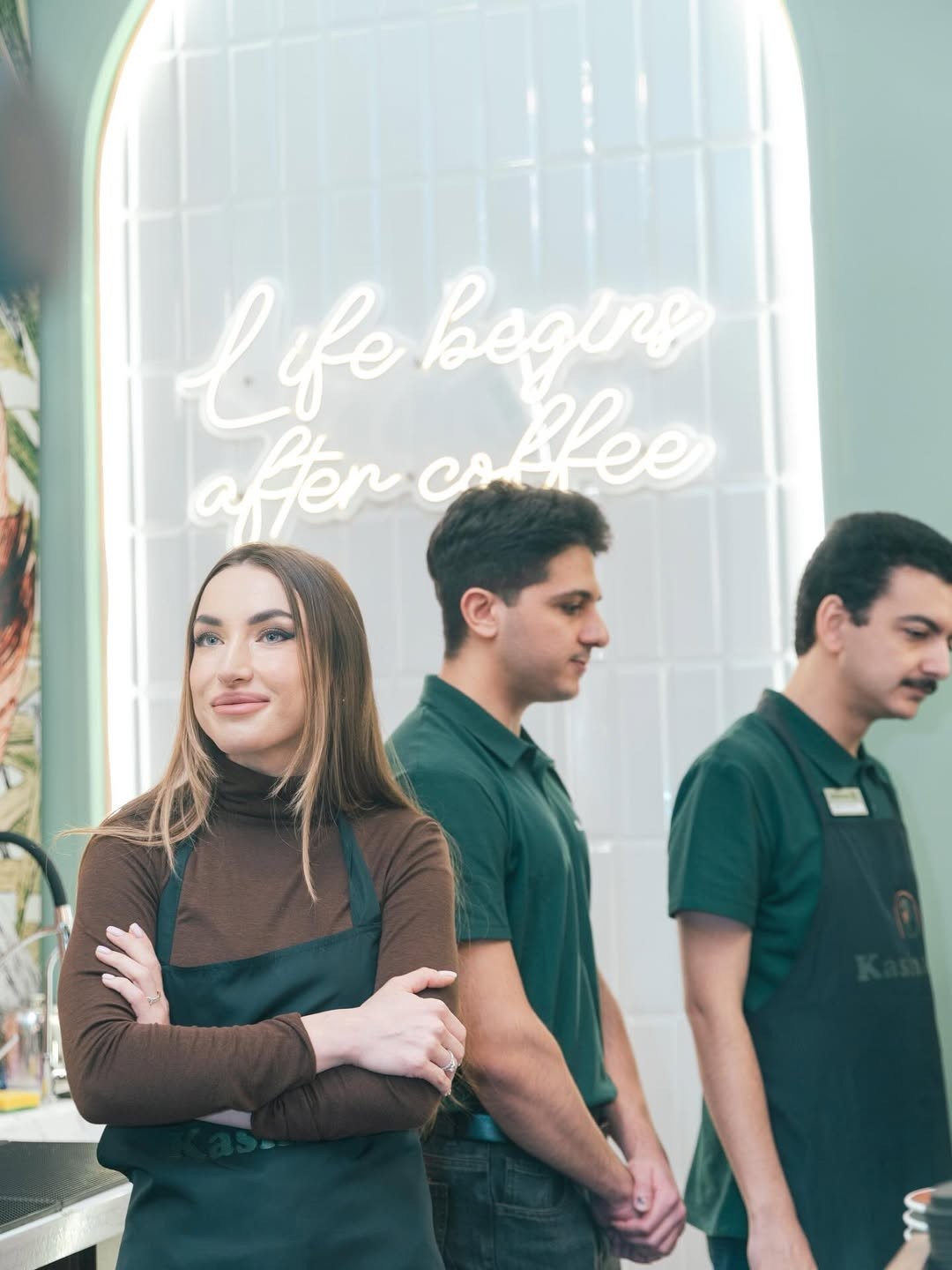 Alena Əliyeva onlarla kofe hazırladı - FOTOLAR